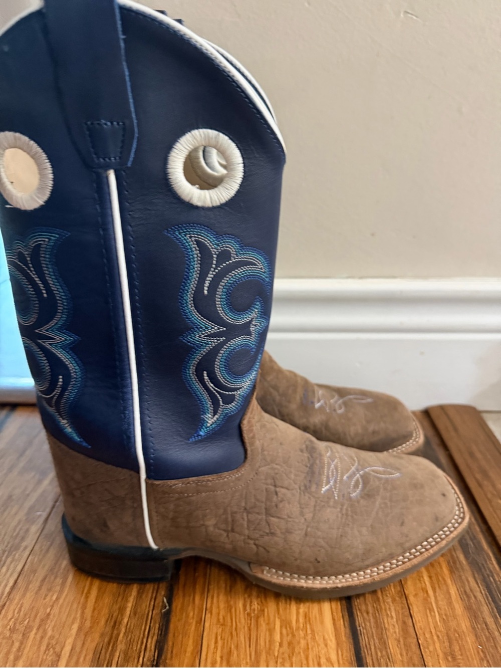 Boys Old West Brown Cowboy Boots 6.5D